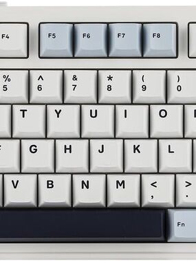 Mechanical Keyboard Keycap Set - White and Light Blue Accent